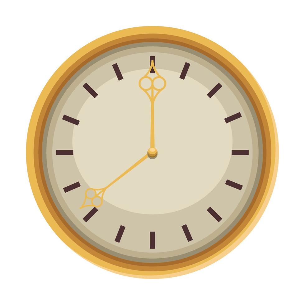 golden time clock watch vector