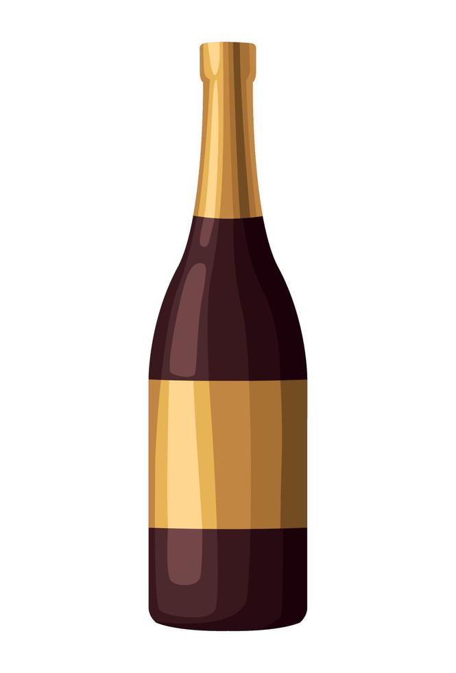 golden champagne bottle celebration vector