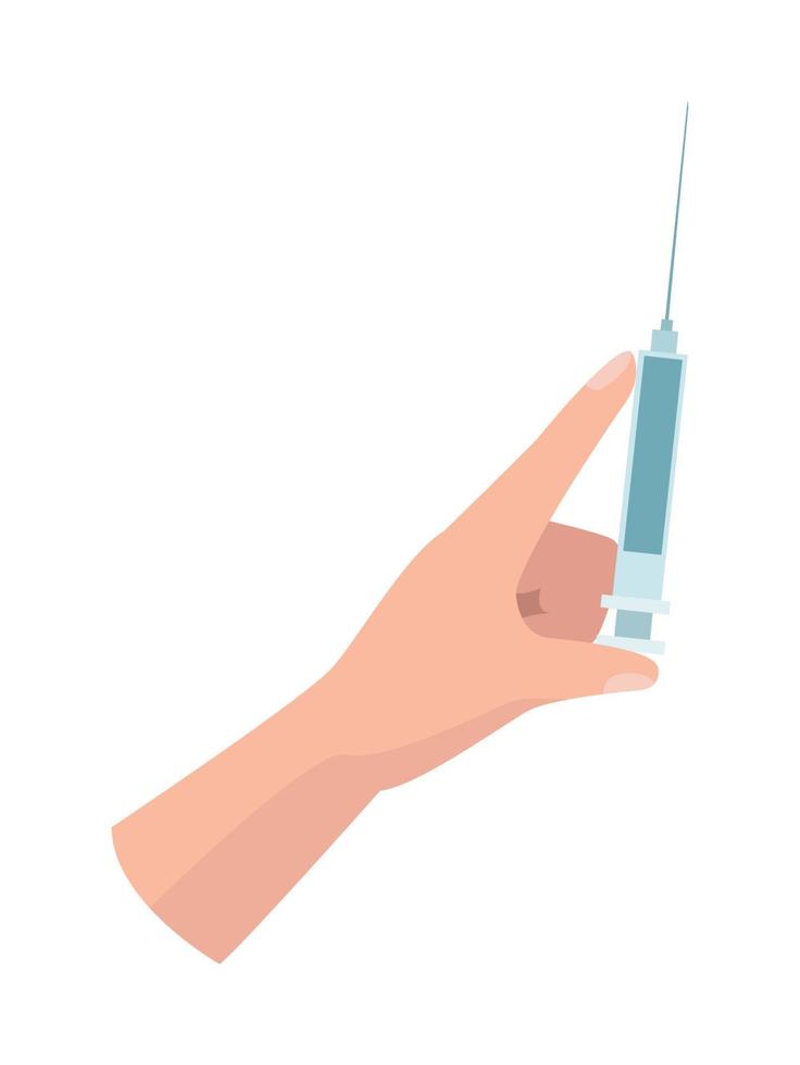 hand with syringe vector