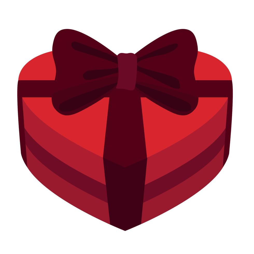 caja de regalo de corazón presente vector