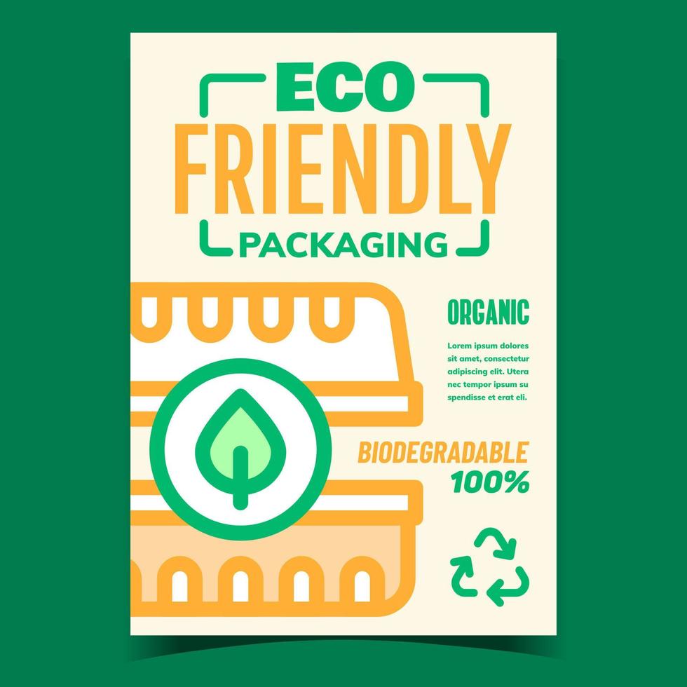 vector de cartel promocional de embalaje ecológico