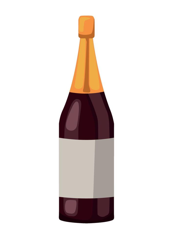 red wine drink bottle vector