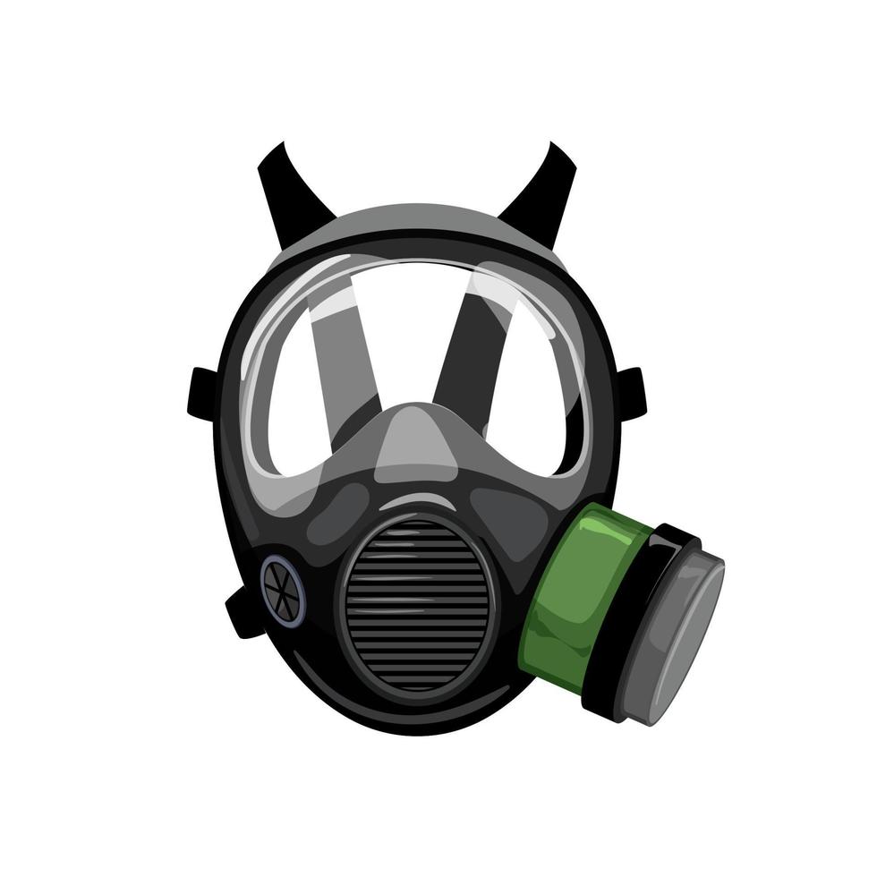 breathing respirator mask cartoon vector illustration