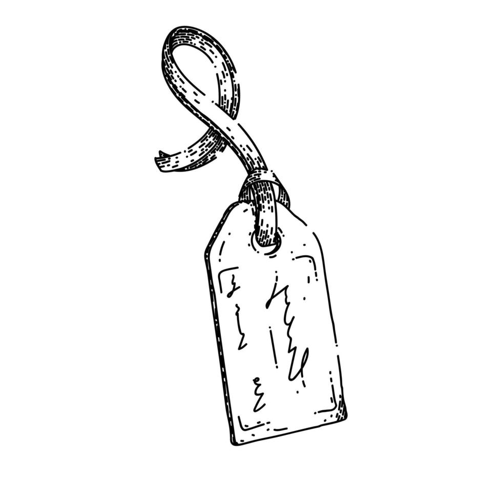 tag ribbon sketch hand drawn vector
