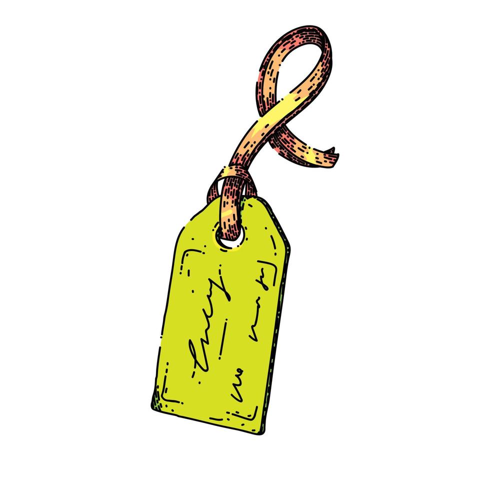 tag ribbon sketch hand drawn vector
