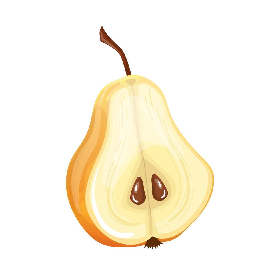 pear cut cartoon vector illustration