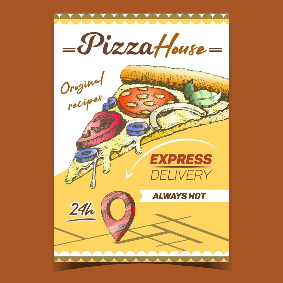 vector de banner de publicidad de pizza italiana