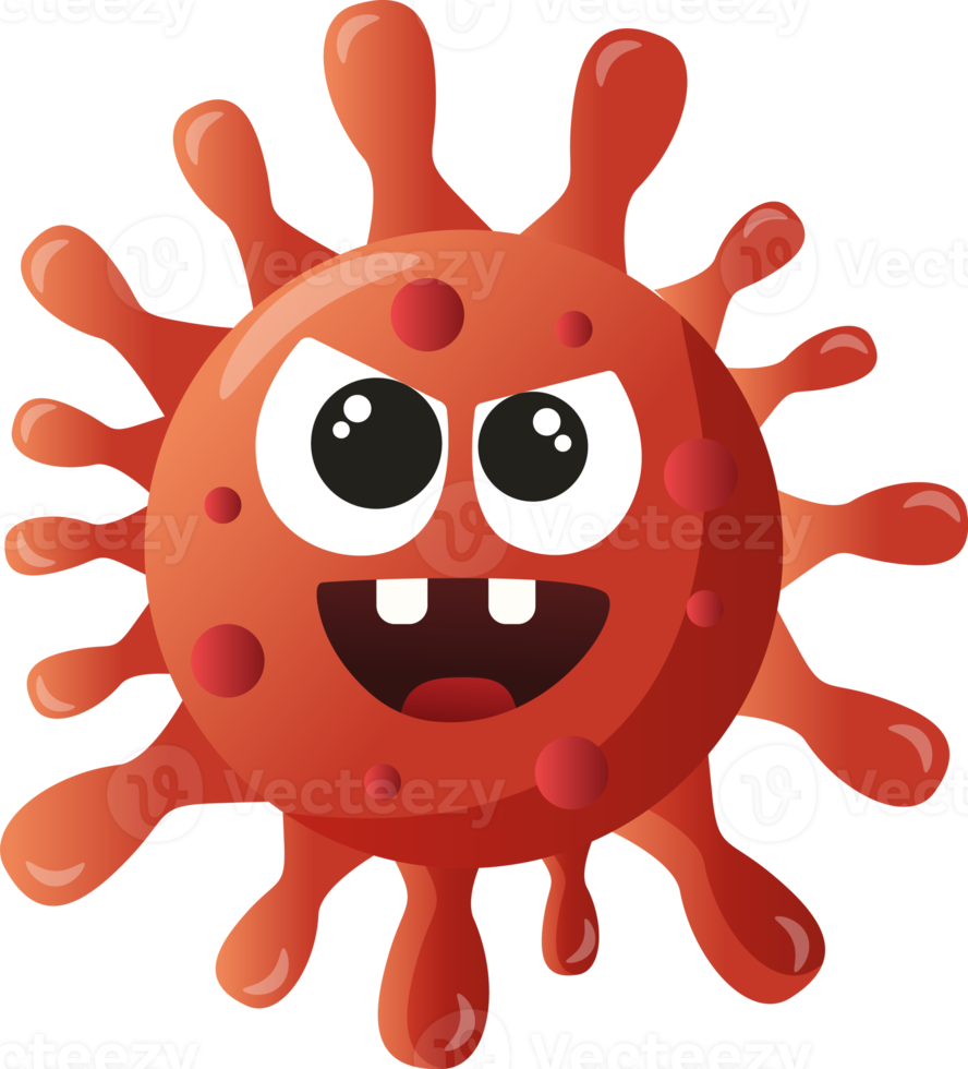 Free virus y bacterias. lindo personaje de dibujos animados. 17415542 PNG  with Transparent Background