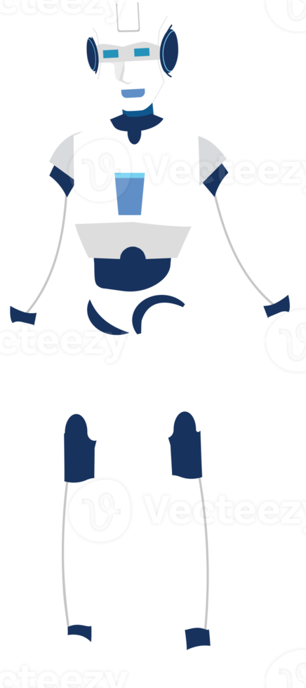 artificiale intelligenza ai robot cartone animato personaggi . png