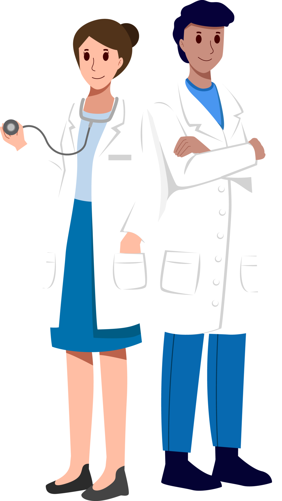 equipe médica . médicos com jaleco branco. personagens de desenhos  animados. vetor . 17415576 PNG