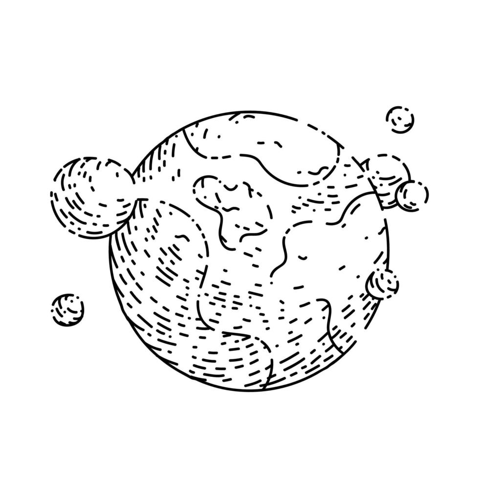 planet magic sketch hand drawn vector