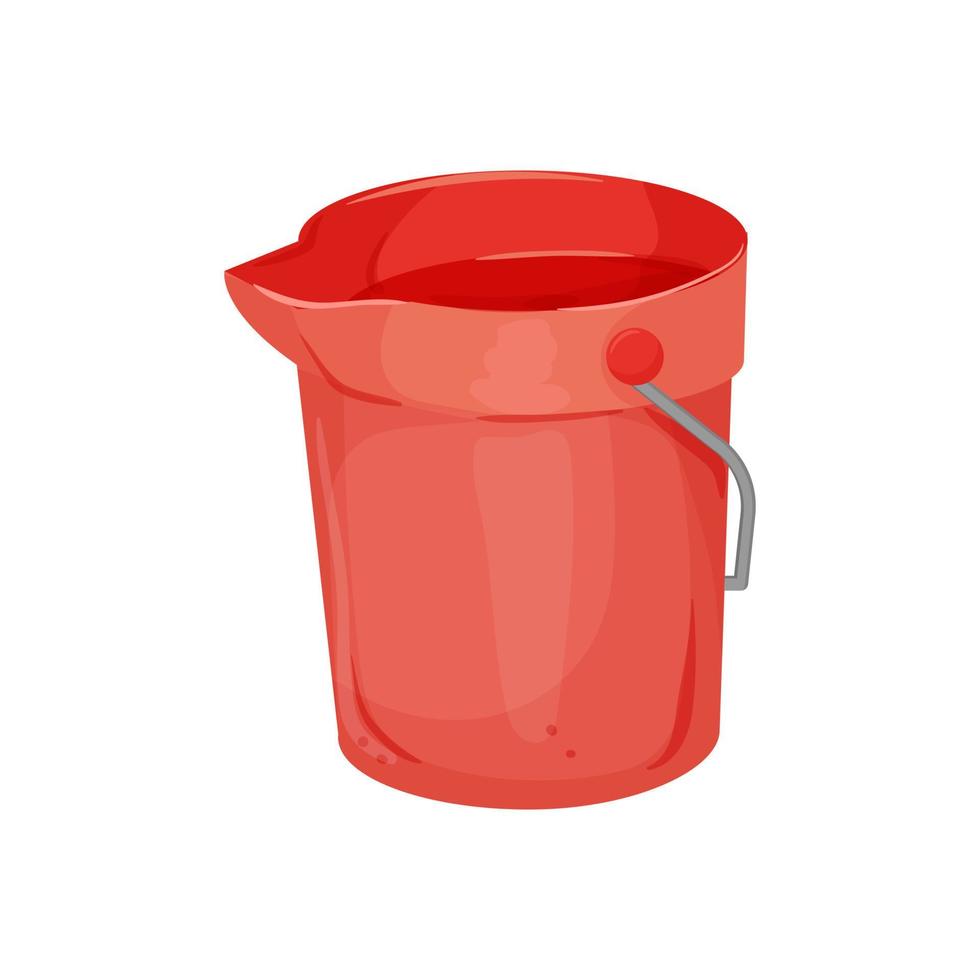 pot plastic bucket container cartoon vector illustration