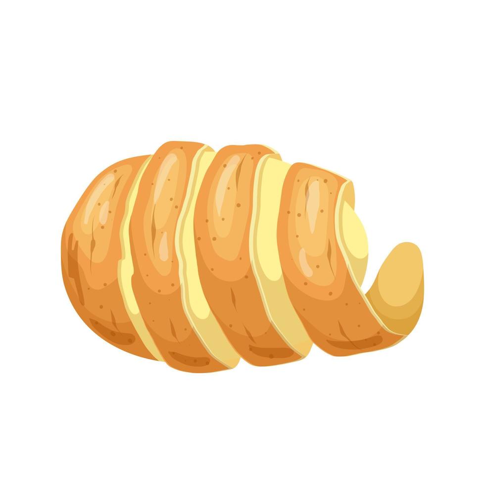 potato peel cartoon vector illustration