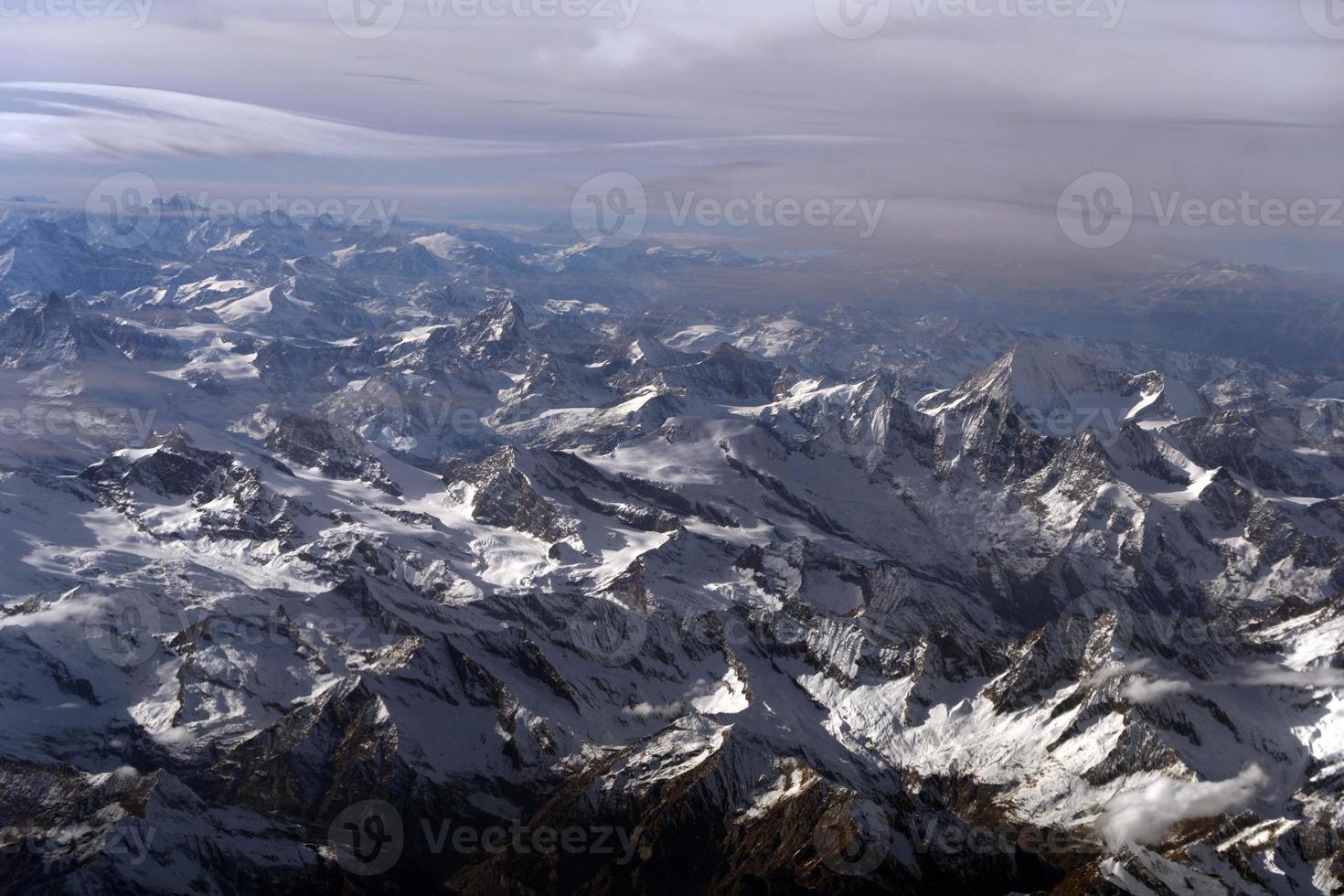 alps aerial view panorama landscape photo