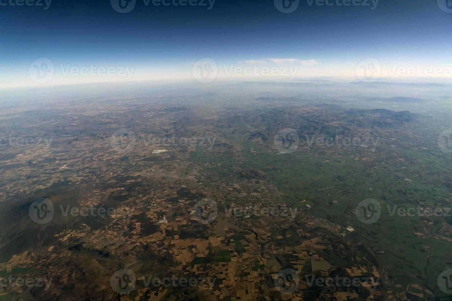 Mexico guadalajara fields and volcanos aerial view panorama landscape photo