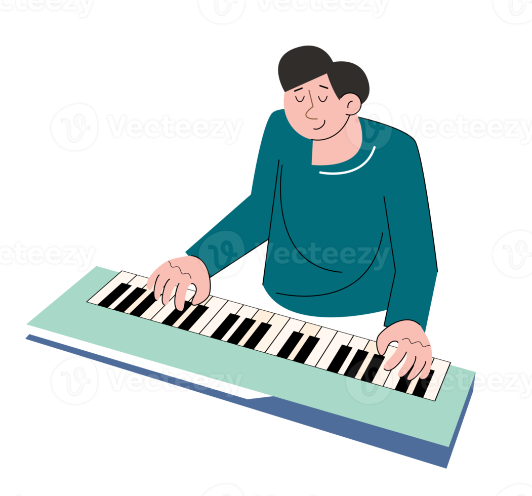 hobby character people play keyboard png