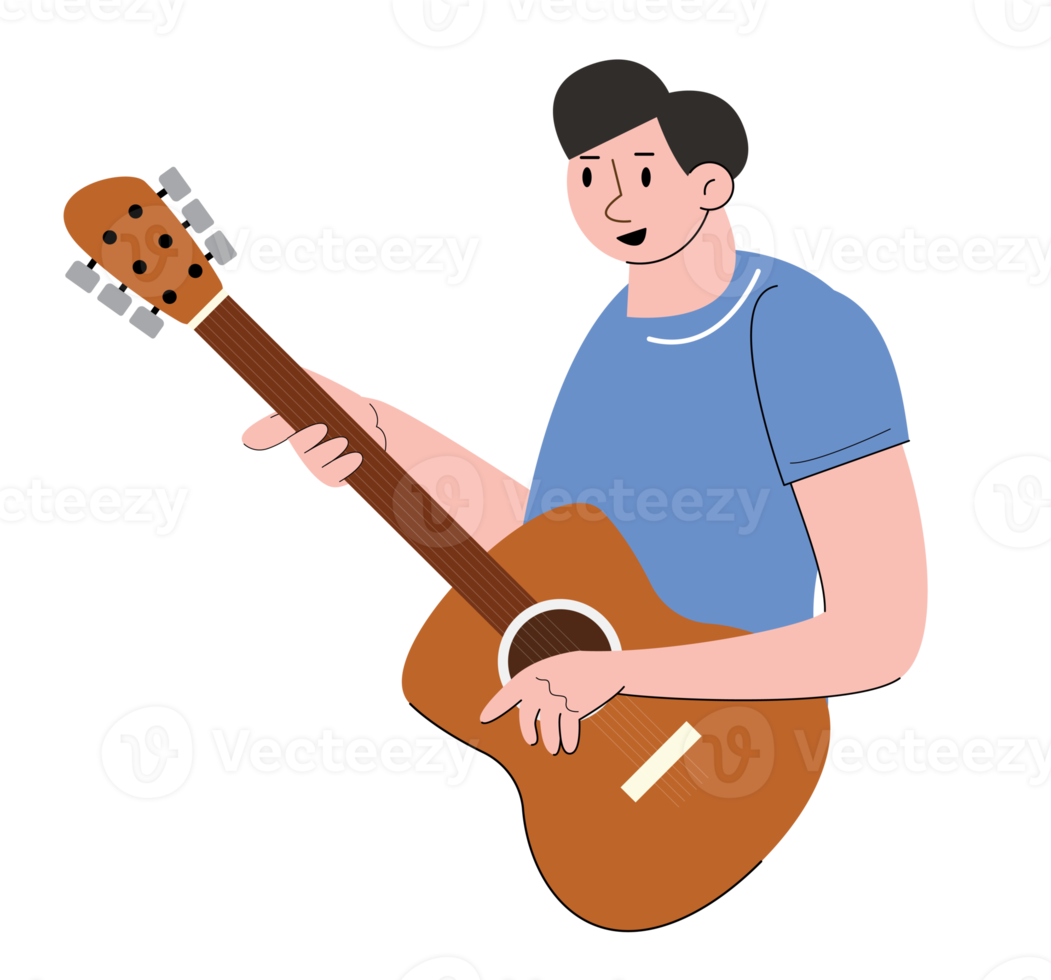 gente de carácter hobby tocando la guitarra png