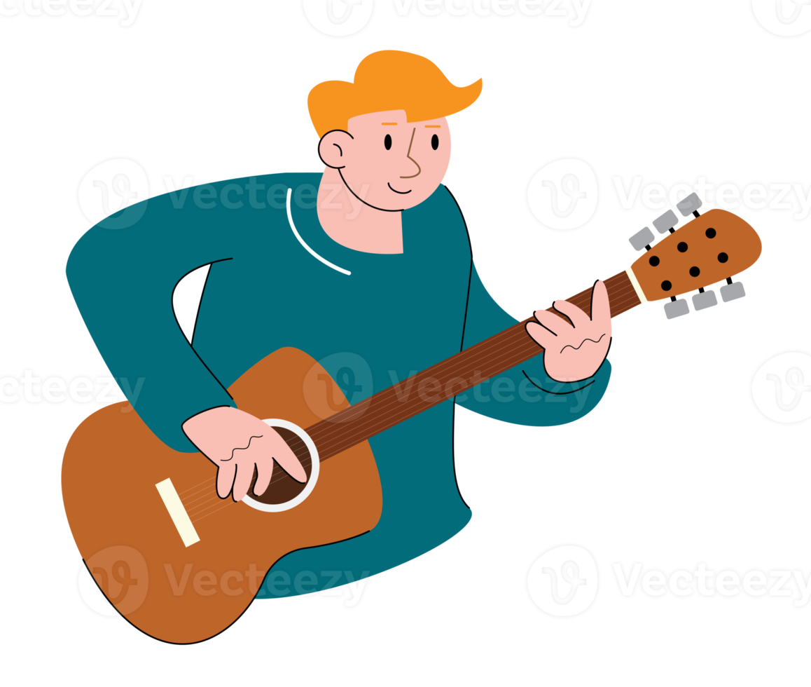 gente de carácter hobby tocando la guitarra png