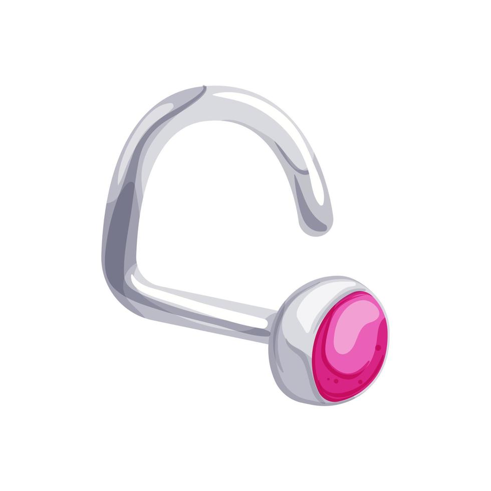 ear piercing ring cartoon vector illustration