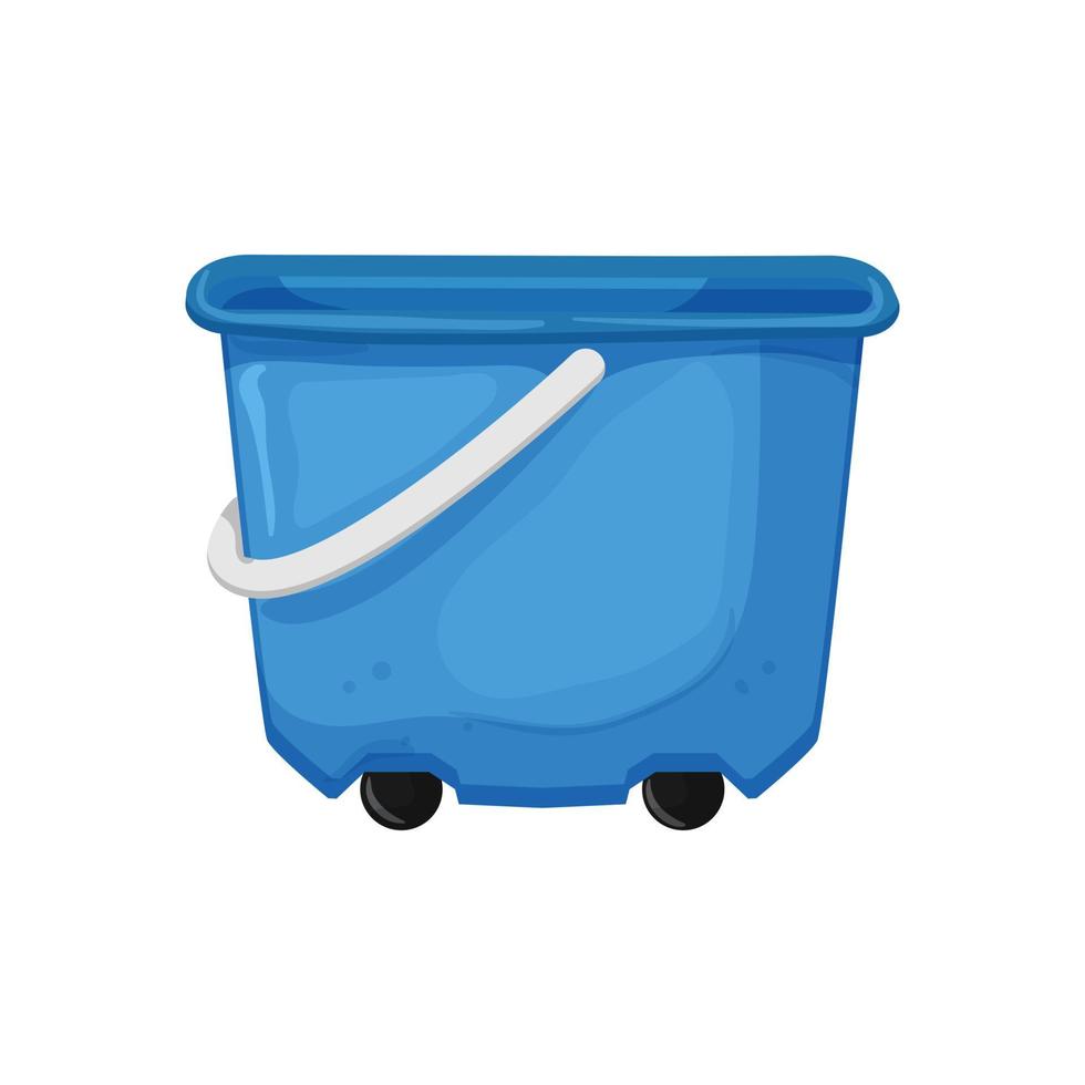 empty plastic bucket container cartoon vector illustration