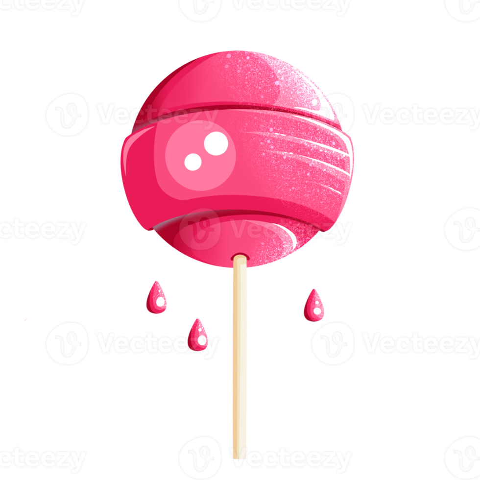 Valentines day sticker with pink candy and caramel drops png