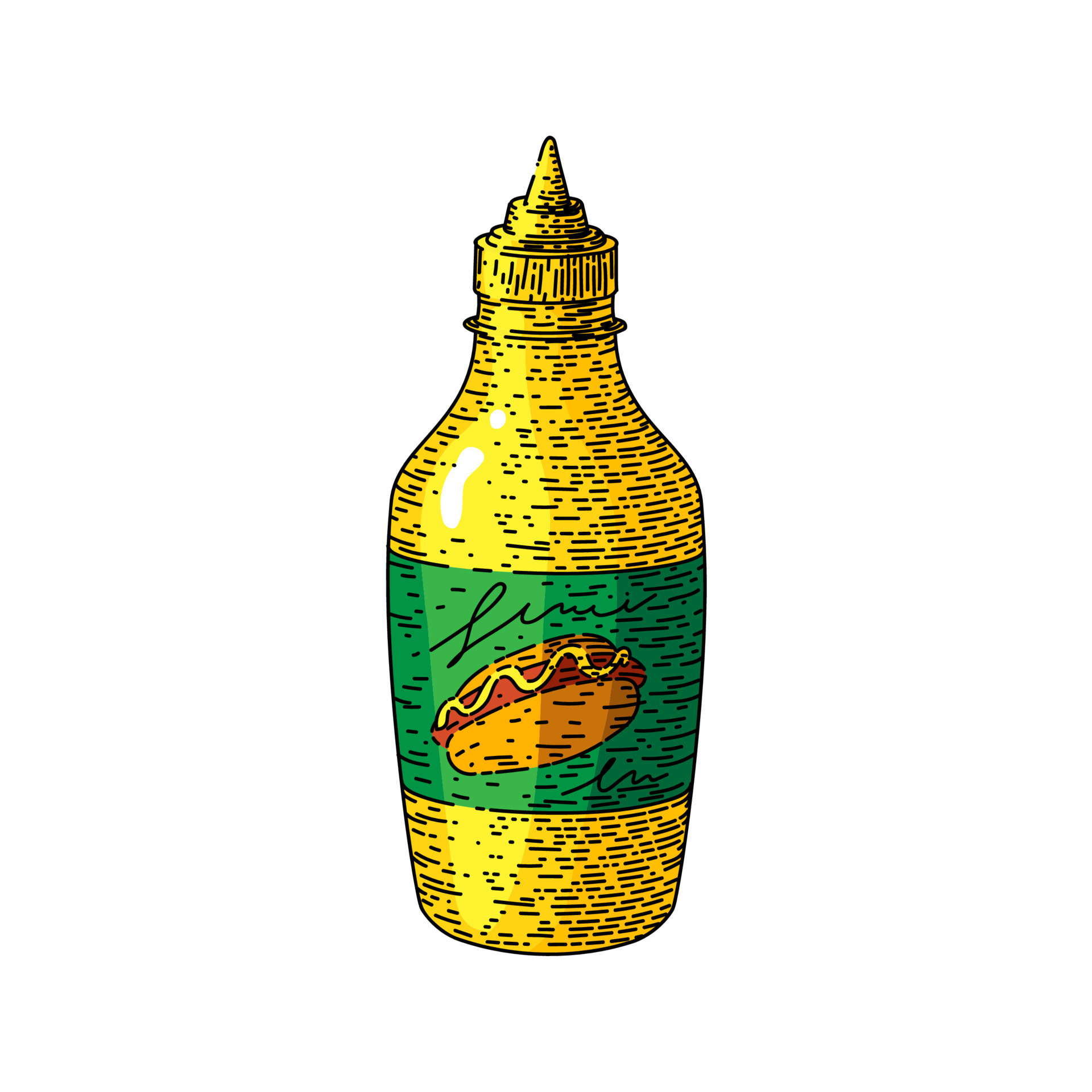 mustard bottle sketch hand drawn vector 17415881 Vector Art at Vecteezy