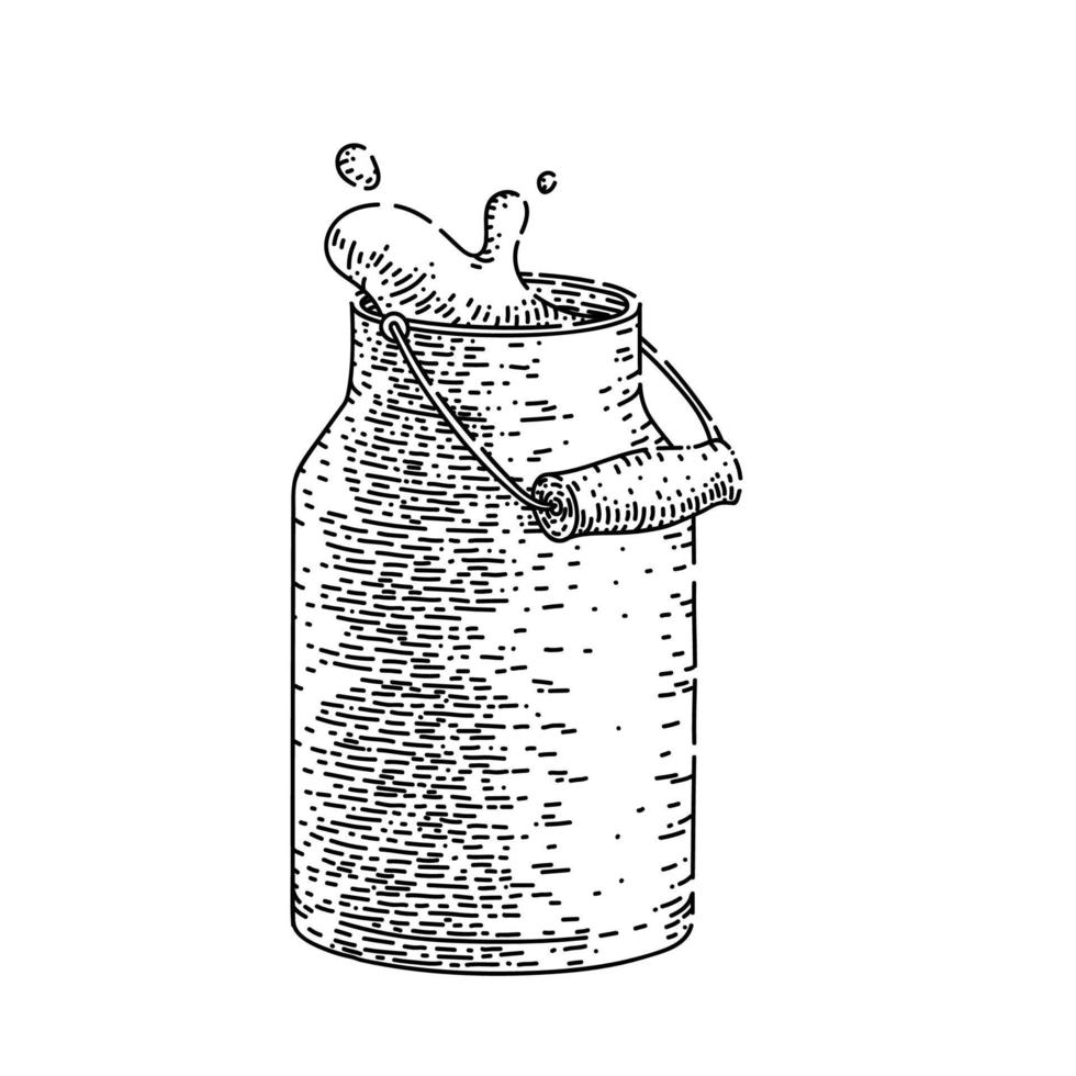 milk can sketch hand drawn vector