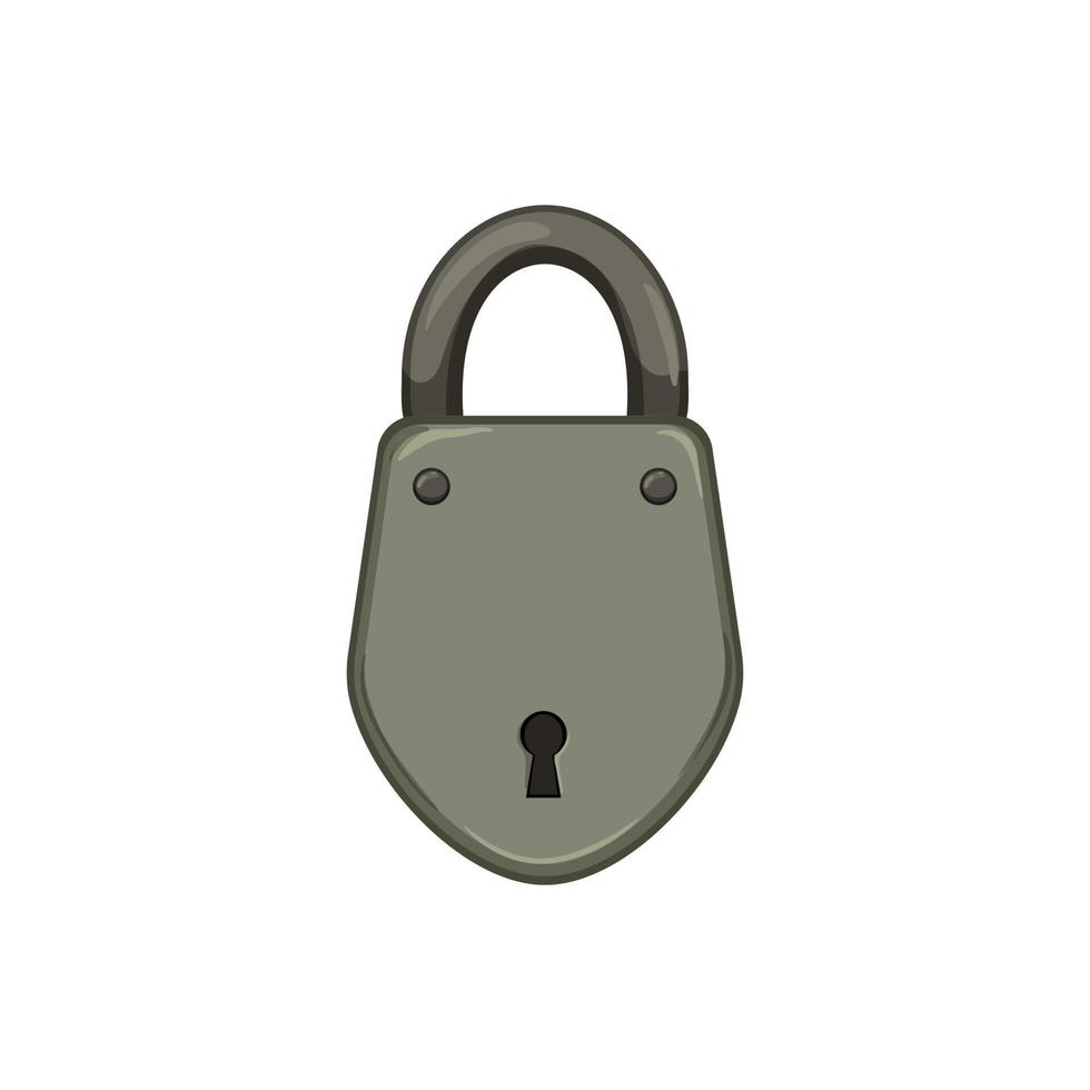 safety padlock vintage cartoon vector illustration