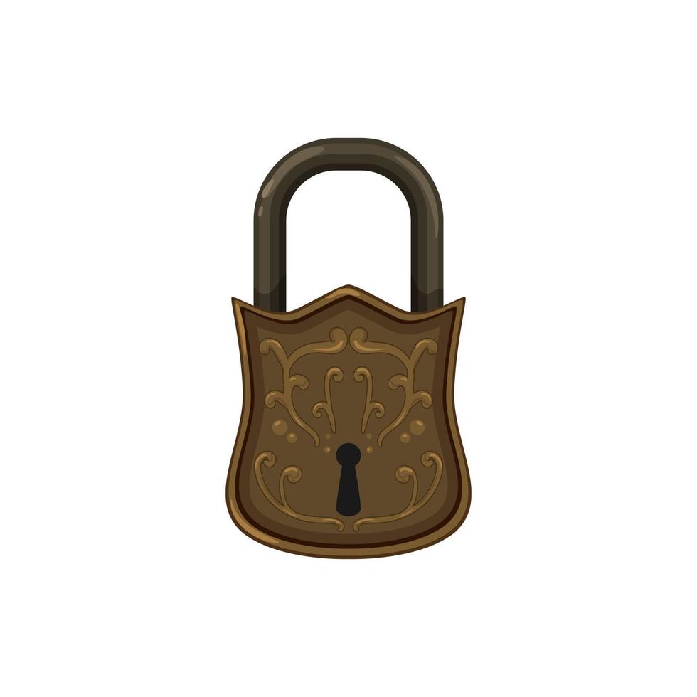 security padlock vintage cartoon vector illustration