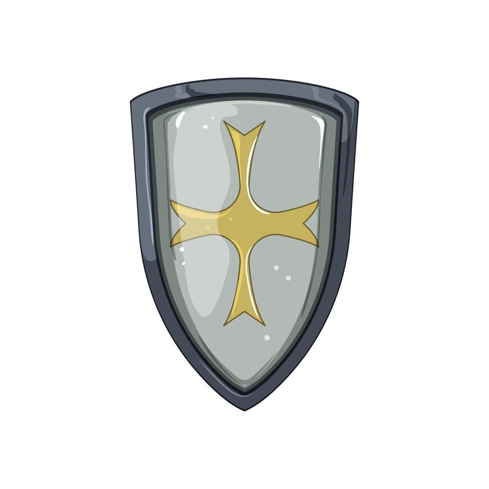 crest medieval shield cartoon vector illustration