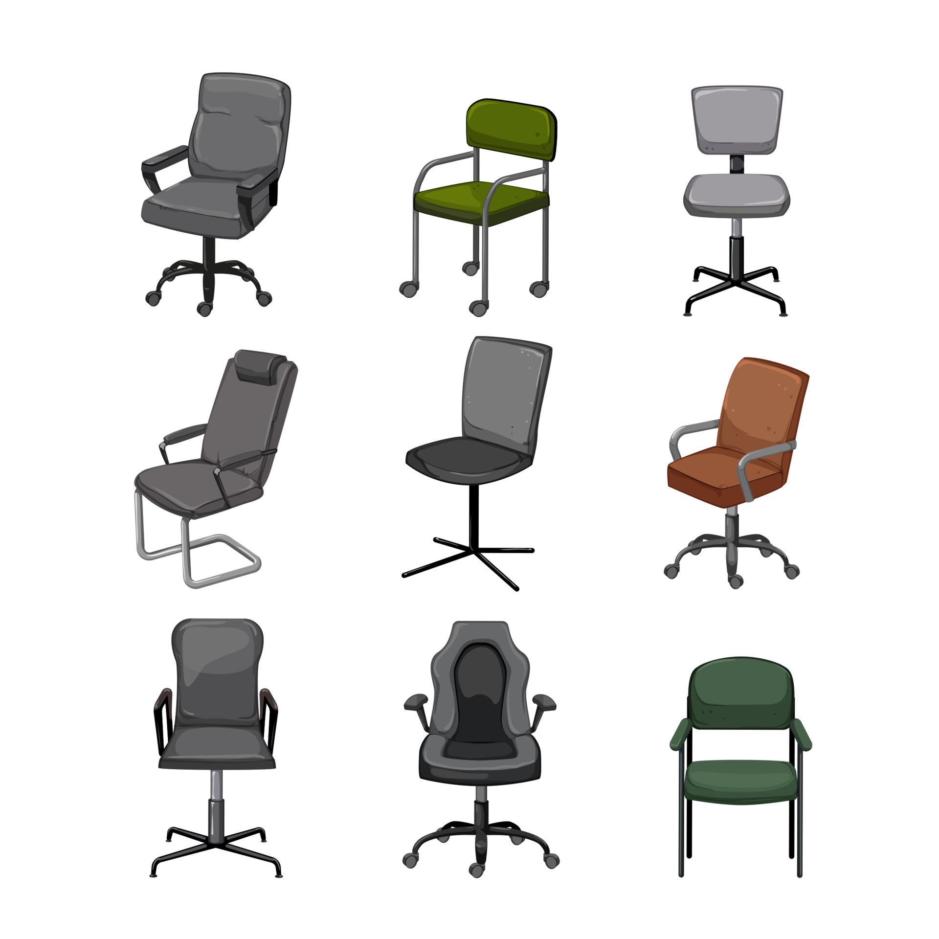 Office Chair Set Cartoon Vector Illustration 17416043 Vector Art At Office Chair Set Cartoon Vector Illustration 17416043 Vector Art At