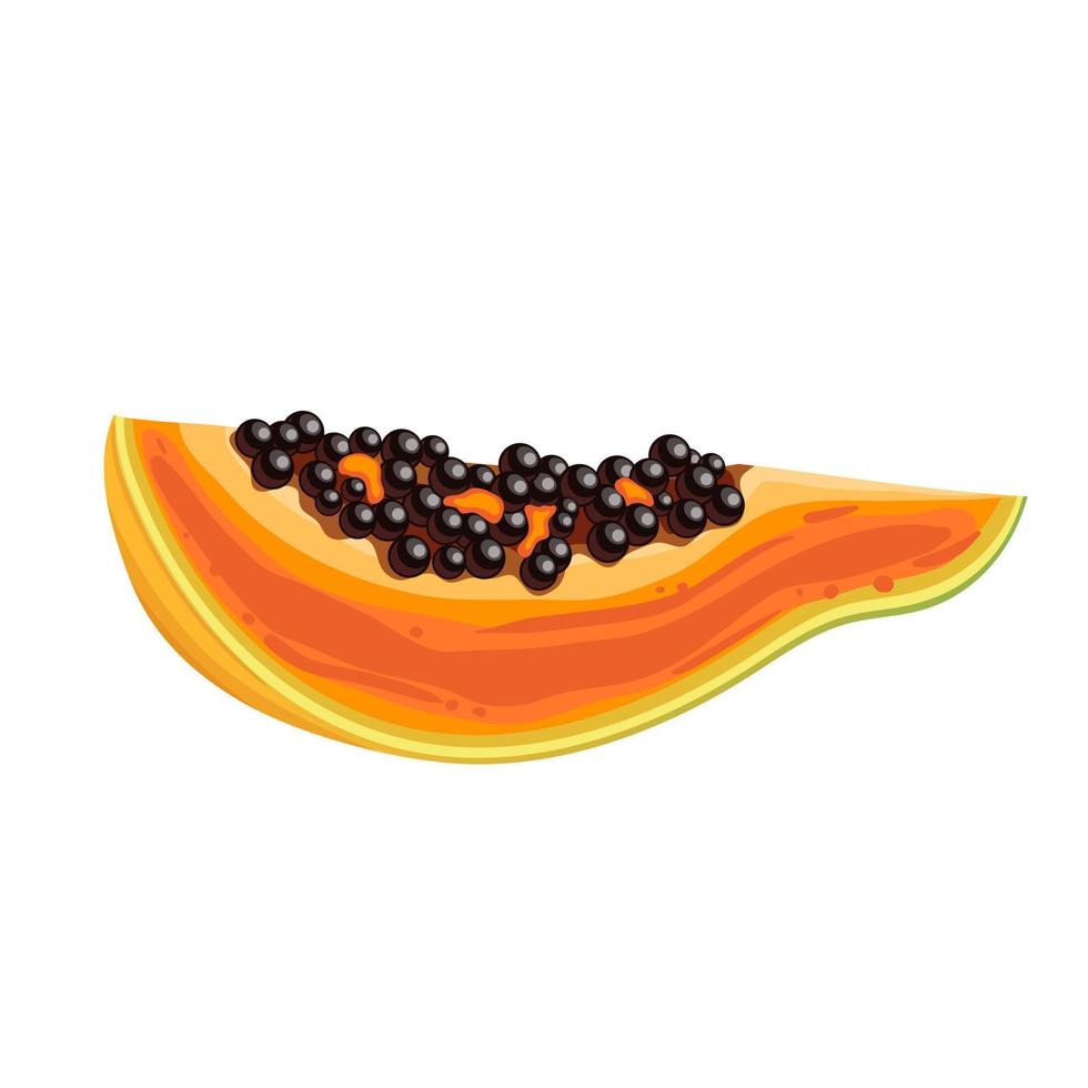 Ilustración de vector de dibujos animados de fruta de rebanada de papaya