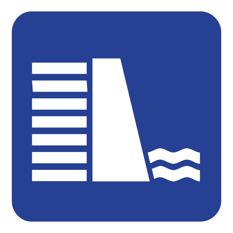 Dam Sign Symbol on Transparent Background png