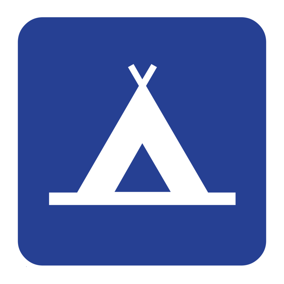 símbolo de signo de camping sobre fondo transparente png
