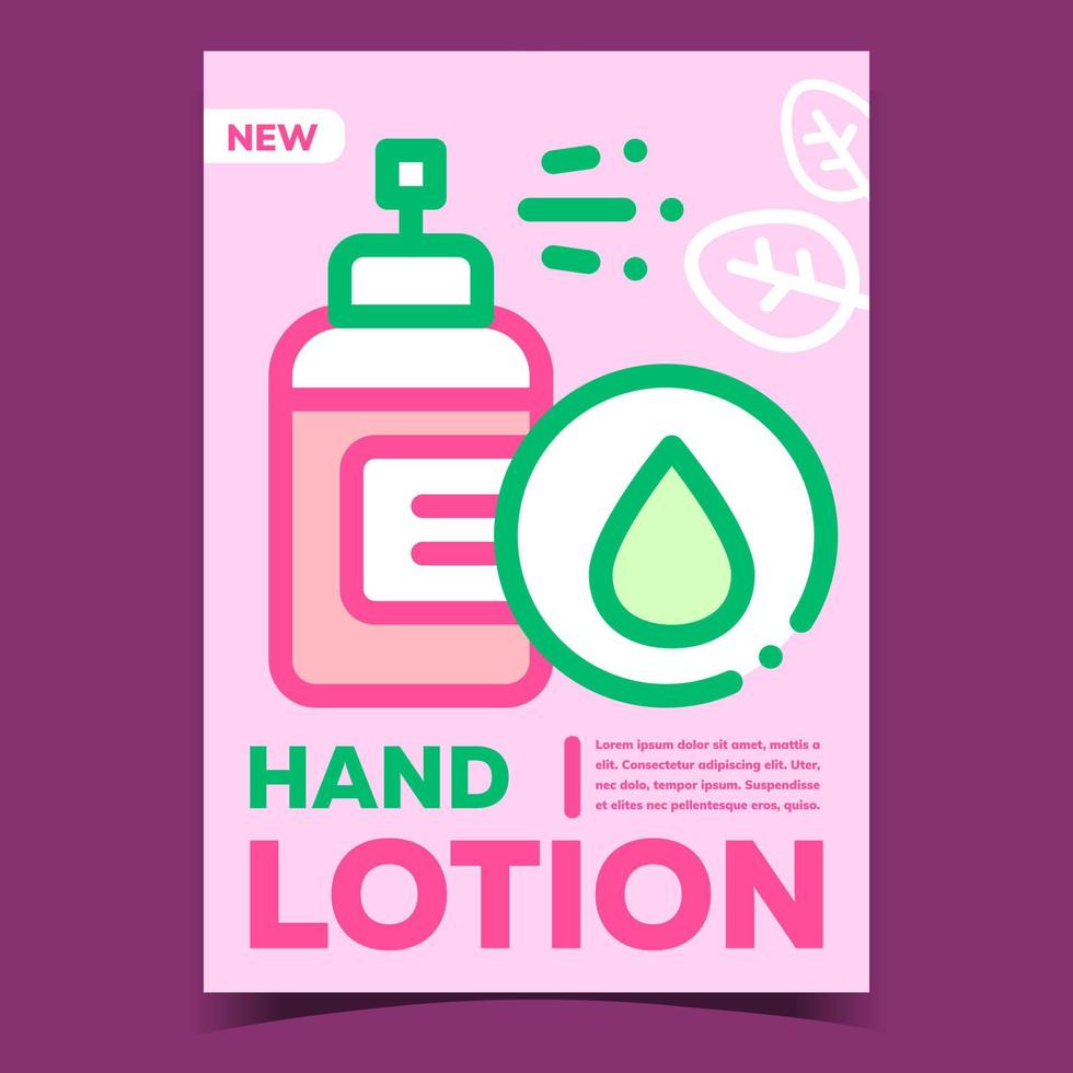 Hand Lotion Creative Advertising Banner Vector