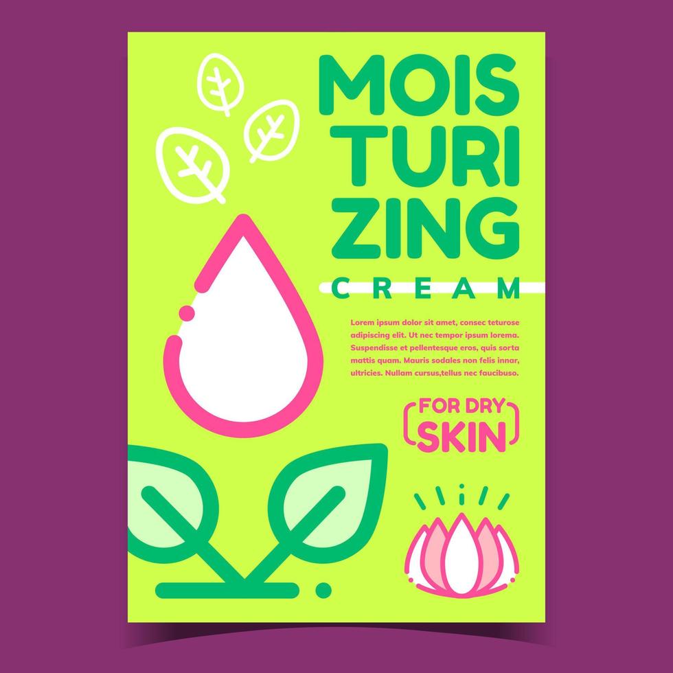 Moisturizing Cream Promo Advertising Banner Vector