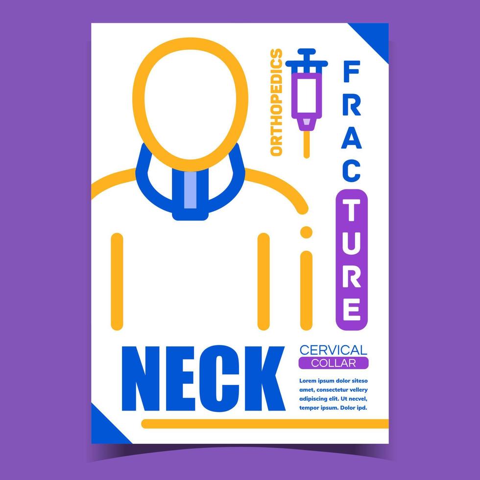 Neck Fracture Disease Advertising Banner Vector