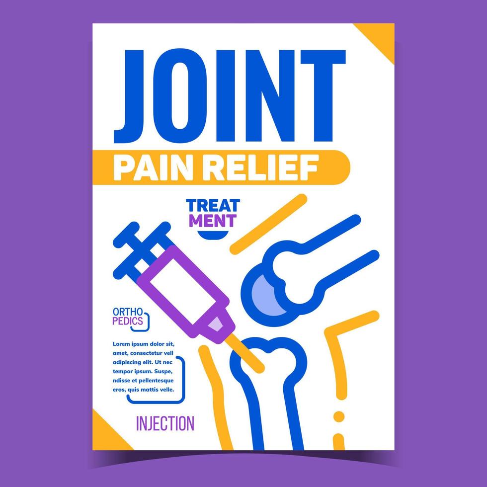 Join Pain Relief Injection Advertise Poster Vector