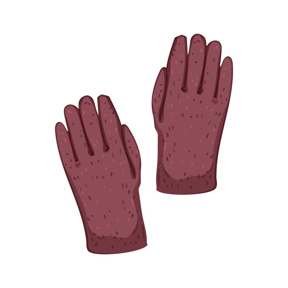 textile mittens gloves winter cartoon vector illustration