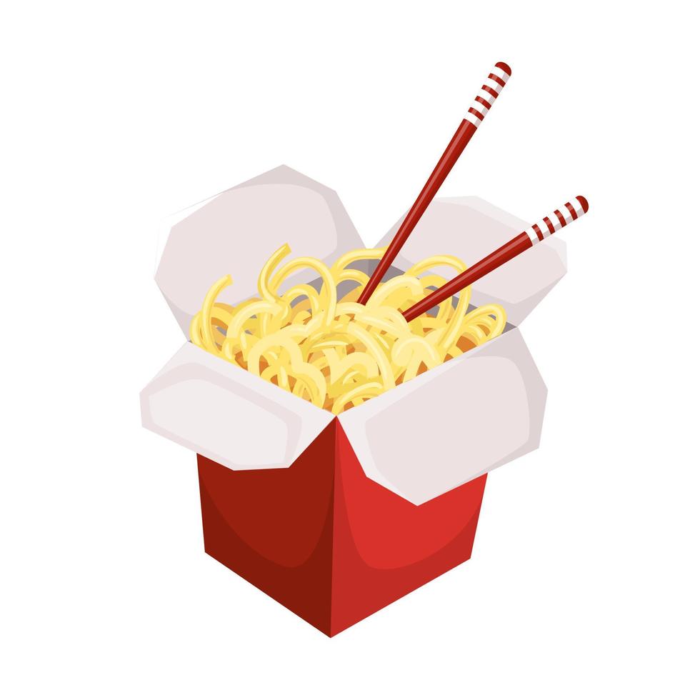 noodles box cartoon vector illustration