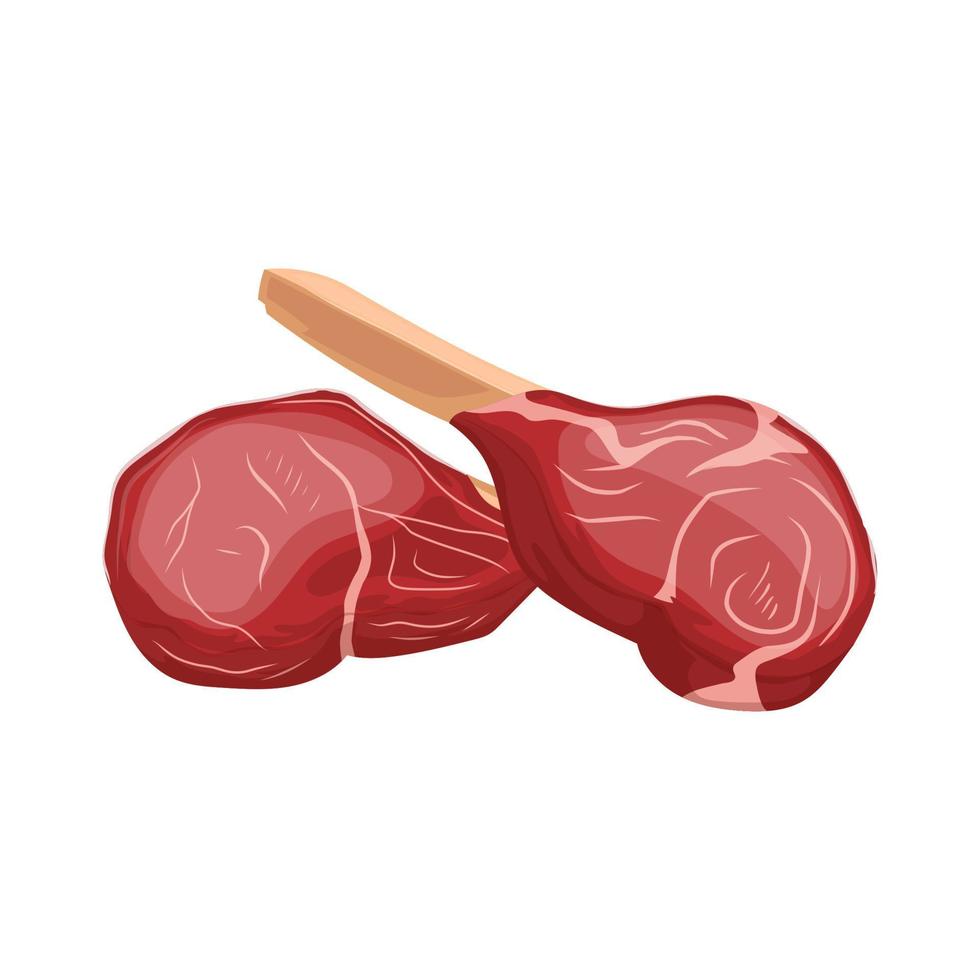 ilustración de vector de dibujos animados de carne de cordero