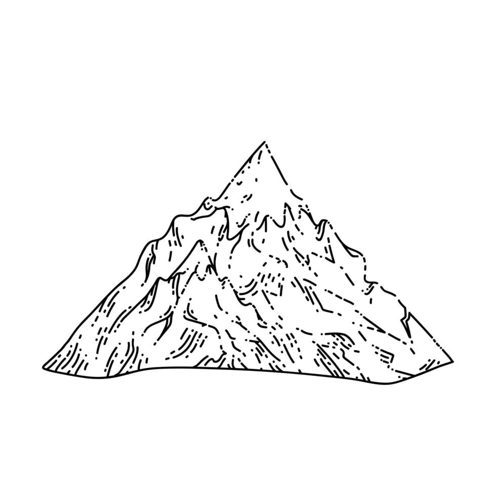 mountain snow sketch hand drawn vector