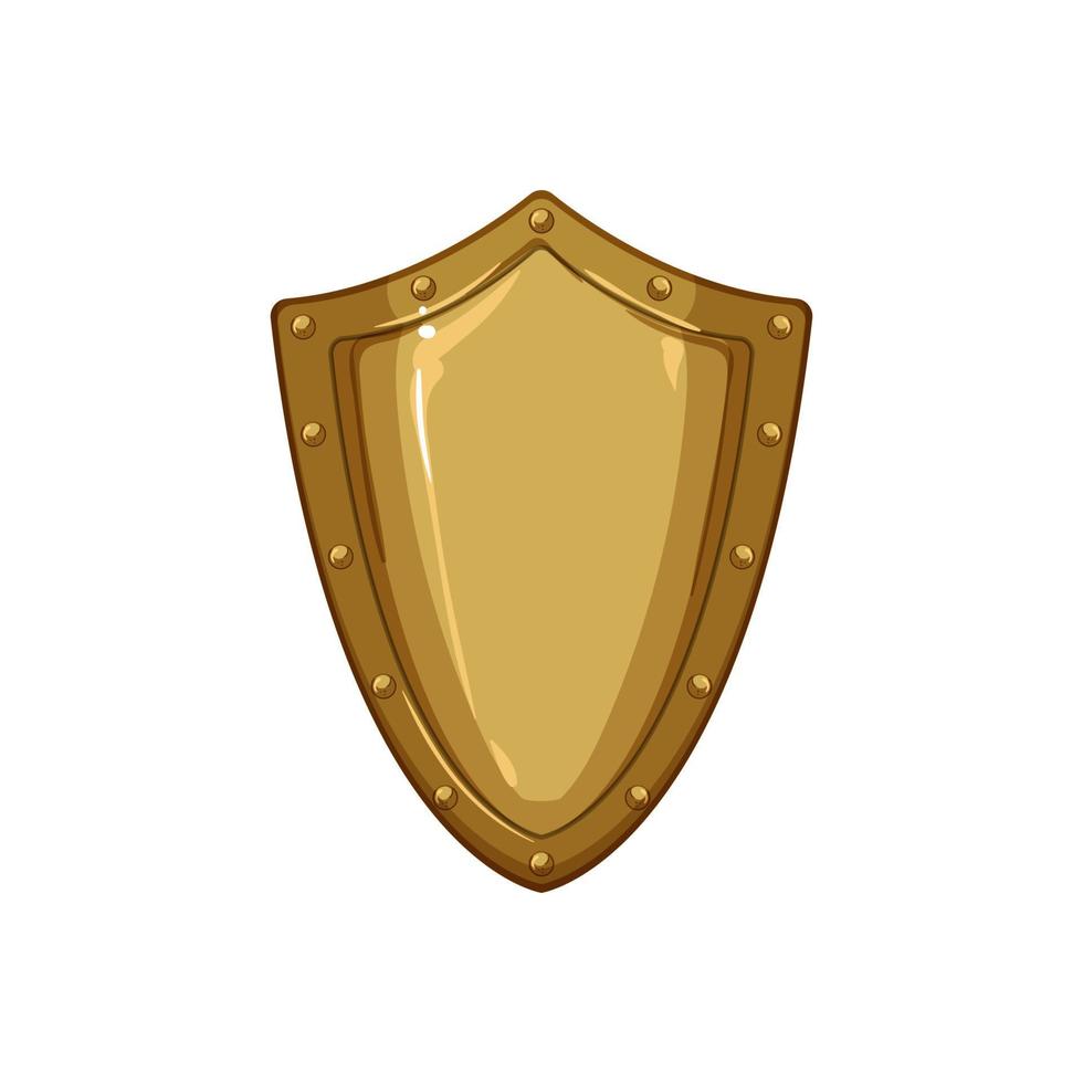 metal medieval shield cartoon vector illustration