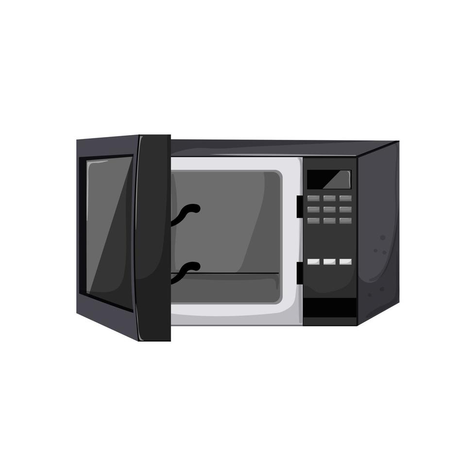 food microwave oven cartoon vector illustration