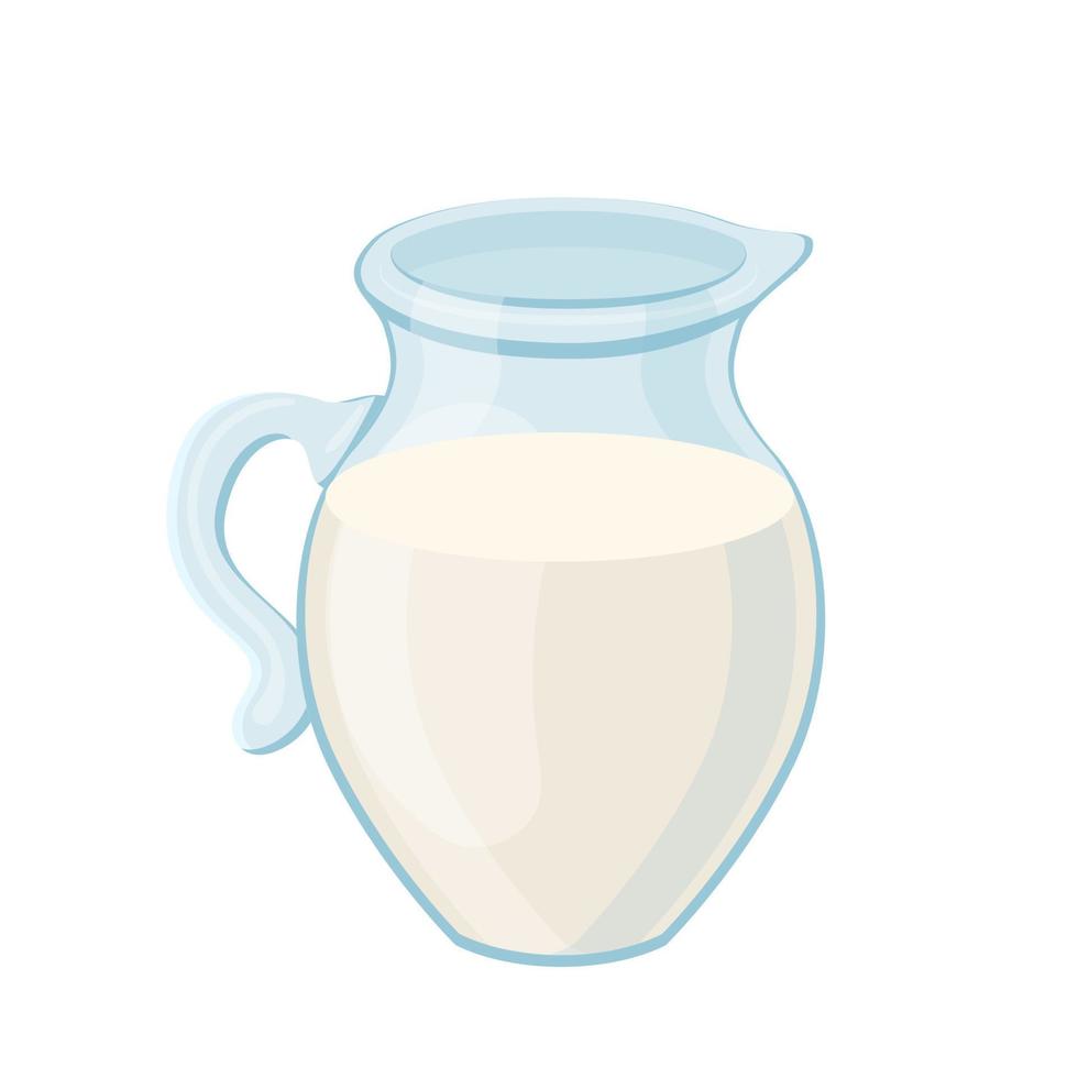 ilustración de vector de dibujos animados de jarra de leche