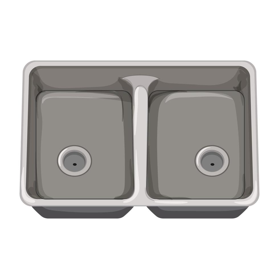 kitchen metal sink cartoon vector illustration