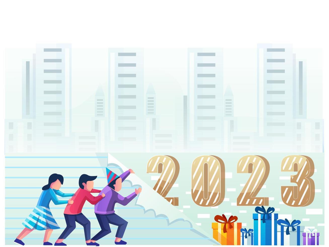 Celebrate New Year Illustration 2023 vector