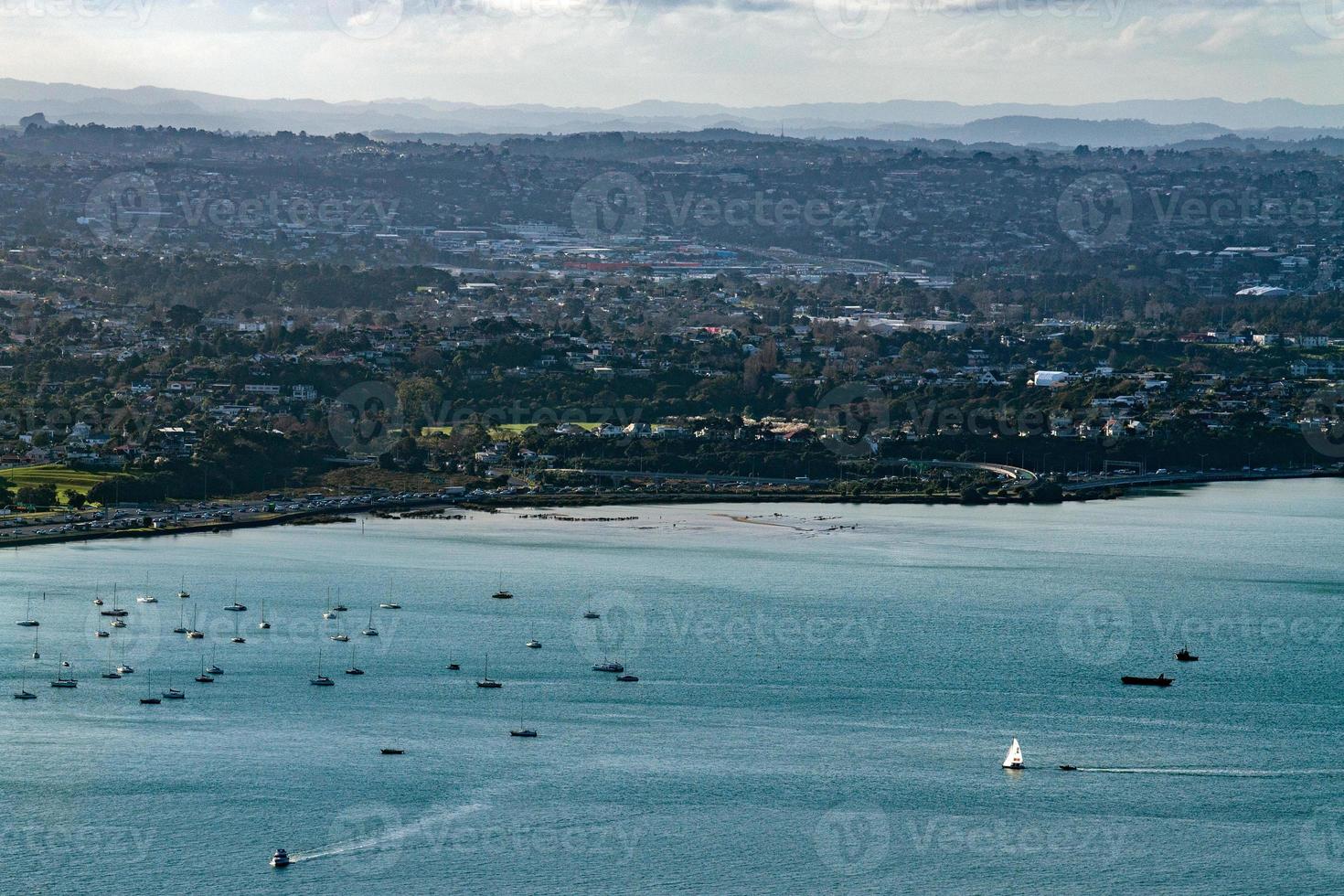 Auckland New Zealand aerial view panorama cityscape photo