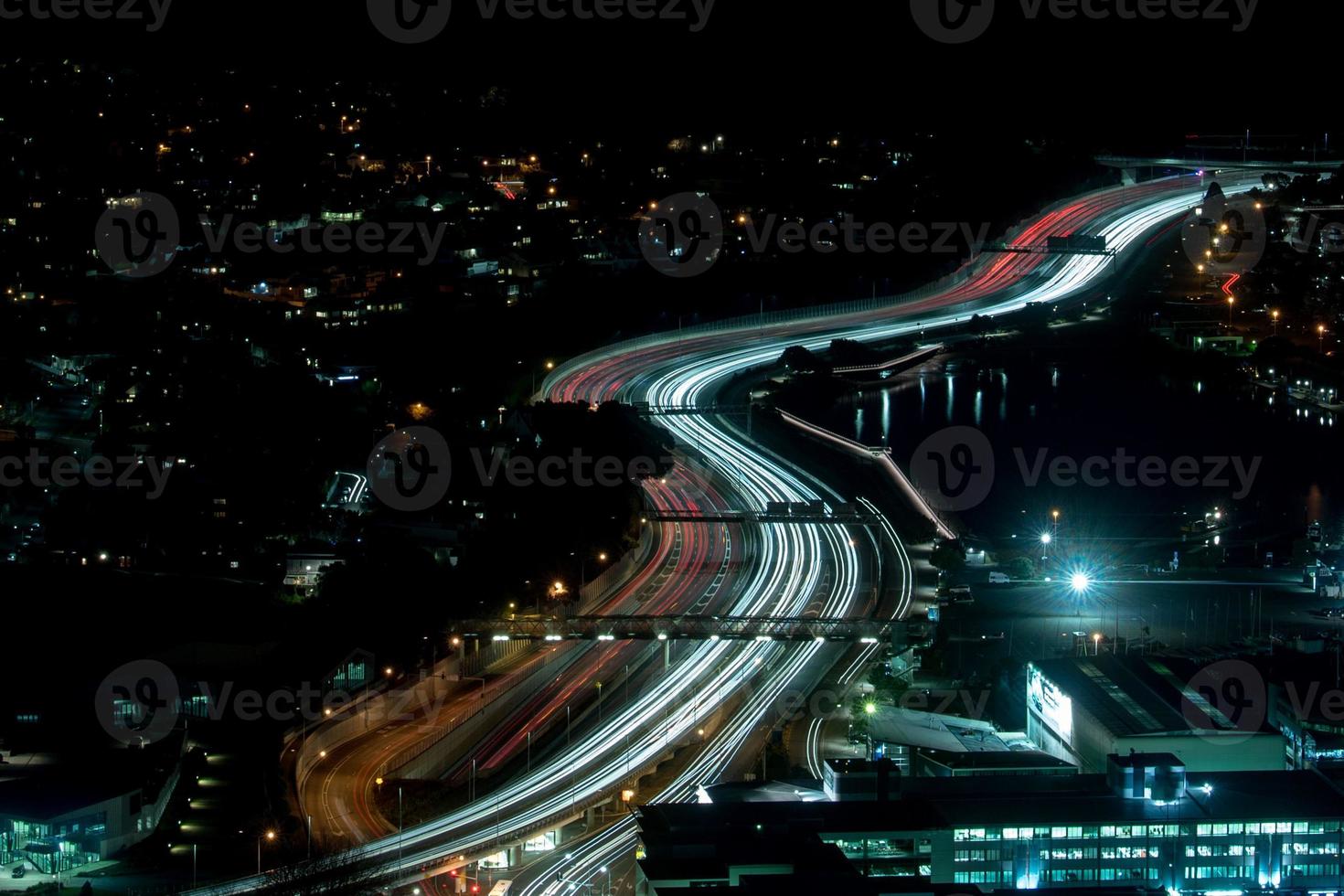 Auckland Night view aerial panorama photo