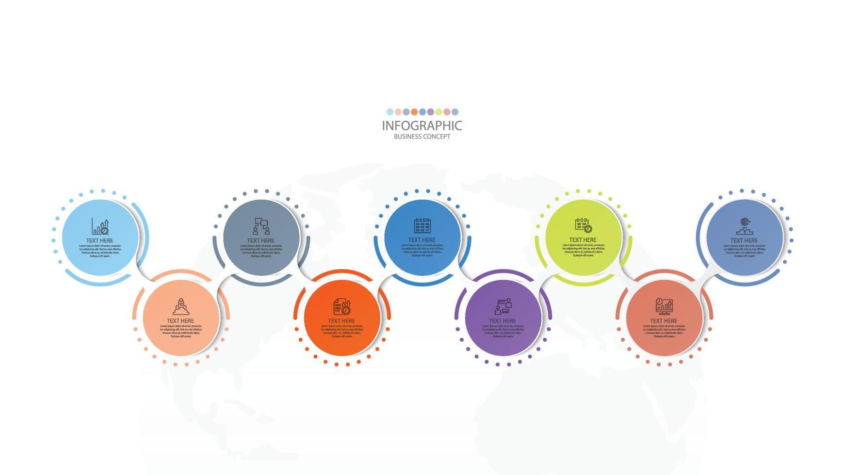 Infographic with 9 steps, process or options. vector